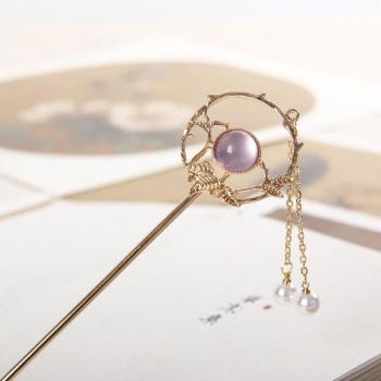 White Bridal Headdress Hair Fork