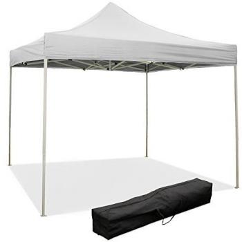 Tonnelle pliable 3 x 3 m en PVC blanc