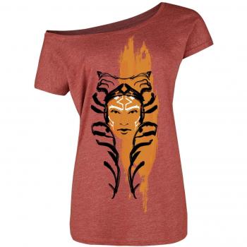 Manche Courte T‑Shirt Ahsoka Star Wars Rouge Femme S–XXL