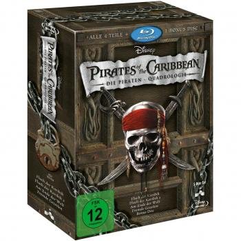 Fluch der Karibik 1 2 3 4 / Pirates of the Caribbean Quadrilogie DE 5 x Bluray