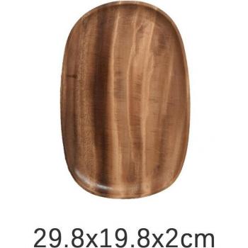 Irregular Acacia Oval Plate for Fruit and Dessert