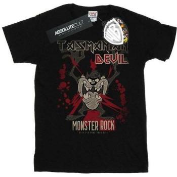 Looney Tunes Womens Tasmanian Devil Monster Rock Cotton Boyfriend T-Shirt