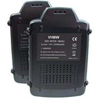 Vhbw 2X Batterie pour Rockwell RK2812 2000mAh Li-ION 18V