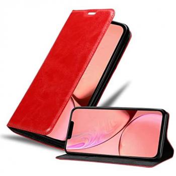 Coque iPhone 13 Pro rouge pomme – Étui avec fermeture magnétique, support & carte