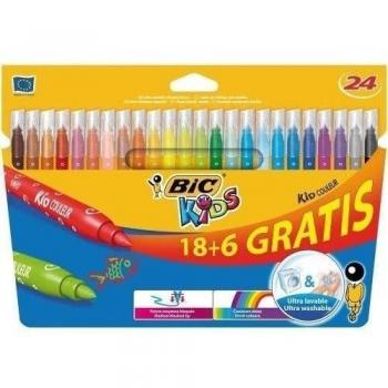 ROTULADORES DE COLORES FIBRA BIC COLULEUR BLISTER DE CARTON DE 24 COLORES