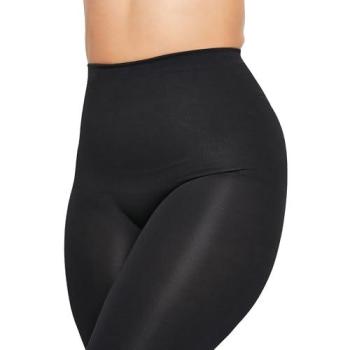 Women's High-Waist Seamless Footless Tights – Black, 18-20