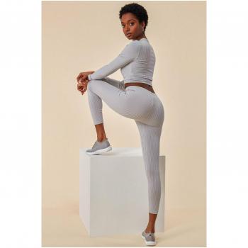Ribbed Drawstring Top and Leggings Ensemble