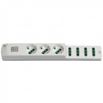 Prise multiprise polyvalente blanche : 3 prises 30 A, 4 prises 17 A / 11 A