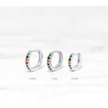 Colorful Bohemian 925 Sterling Silver Hoop Earrings with Ziron