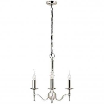 Lampadario a sospensione E14 3 bracci nichel lucido