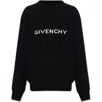 Givenchy Men's Wool Crew-Neck Sweater in Black | Size Small