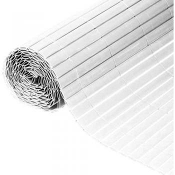 PVC Recinzione Natura Doppio Lato Giardino 1,5x3m Bianco