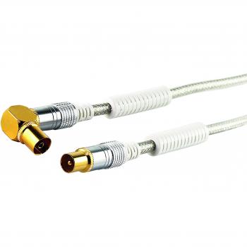 Câble Antenne 5 m Schwaiger 110 dB Transparent Plaqué Or