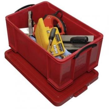 Bac de Rangement 64L Rouge avec Couvercle de Really Useful Products