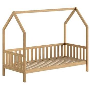 Lit Cabane 90x200 cm – chêne massif, finition bois naturel