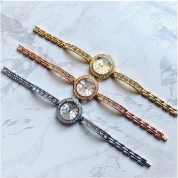 Orologio Bracciale Donna Zcc Quarzo Analogico con Brillantini