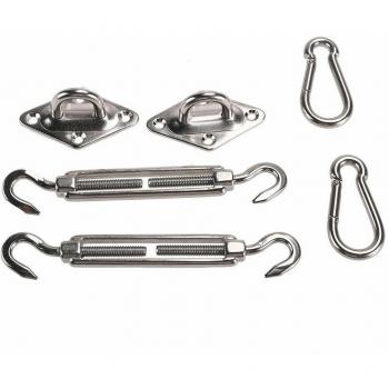 Pack de 6 Unidades Sombra Navegante con Cojín Tensor y Gancho en Acero Inoxidable