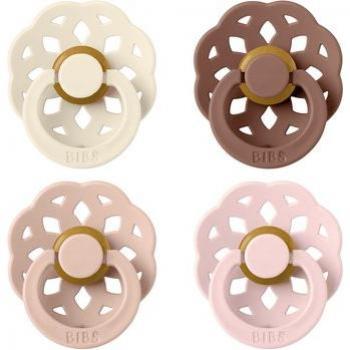 Boheme Schnuller Pack 4 Stk – 6–18 Monate – Ivory/Blush/Woodchuck/Blossom (Latex)