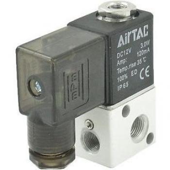 Solenoid Control Valve 3V1-06, 3-Way 2-Position, DC/AC 12V/24V/36V/110V/220V/380V, 1/8
