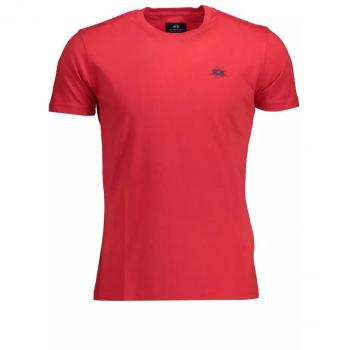 La Martina Red Cotton T-Shirt with Embroidery