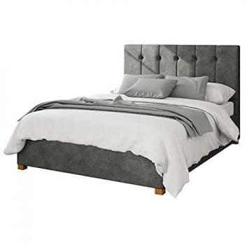 Unisex Hepburn Double Storage Ottoman – Kimiyo Linen Grey Fabric