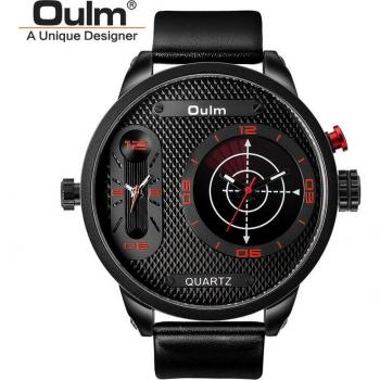 Oulm Big‑Size Cool Quartz Leather Timepiece