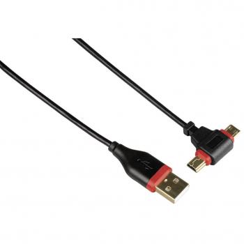 Hama Mini‑USB Kabel 0,75 m – 2‑in‑1 Goldschirm