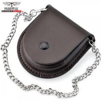 Funda clásica de cuero marrón para reloj de bolsillo