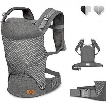 Lionelo Margareet Porte-Bébé Ergonomique pour un Développement Sain des Hanches (3 Positions de Portage Réglables, Large Ceinture de Hanche et Capuche)