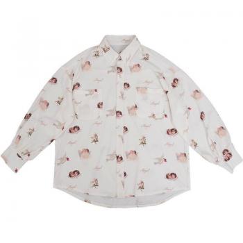 Deeptown Harajuku Loose Fit Angel Print Shirt