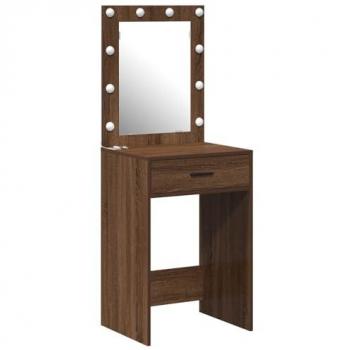 LED Lighted Brown Oak Vanity Table 50x41x135 cm