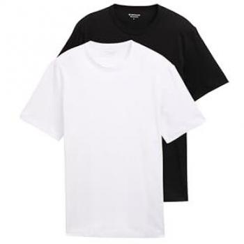 TOM TAILOR T-Shirt für Herren, 2er-Pack, mit dezentem Logo