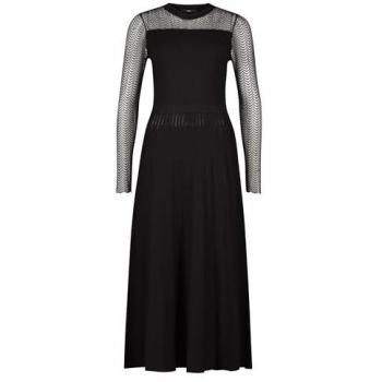 Strickkleid ZERO mit transparenten Ärmeln, schwarz, Gr. 44