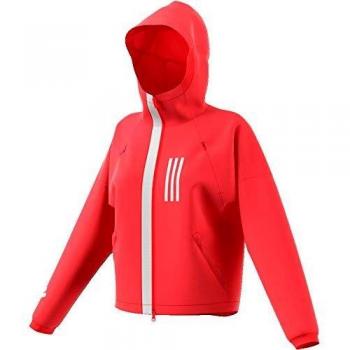 Adidas Damen-Rot-Weiß Windtraining-Jacke, XS