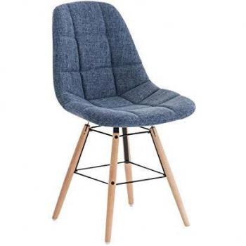 Chaise de réception Tammy en tissu bleu, hauteur d’assise 47 cm