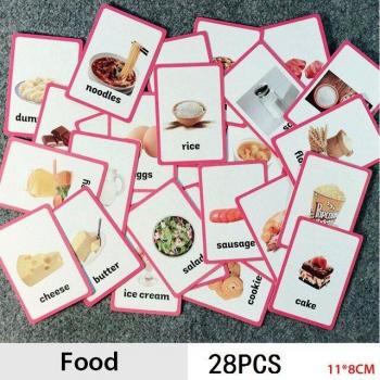 18-Piece Food Quantity Learning Flash Cards