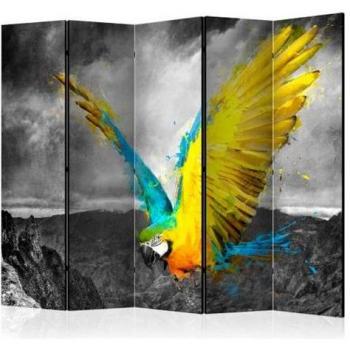 Raumteiler Paravent – Exotic Parrot II, 5 Stück