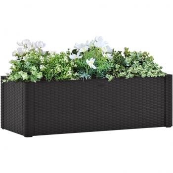 Arriate de Jardín con Riego Automático Antracita 100x43x33 cm