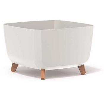 Contenant de plante suspendu à pieds amovibles – design carré blanc, insert Prosperplast