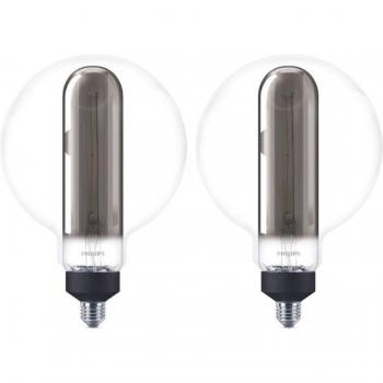 Philips LED-Lampe 25W, E27, grau, warmweiß, dimmbar, 2er Pack
