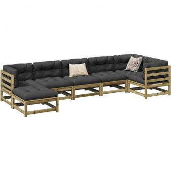 VidaXL 7-Piece Garden Furniture Set Pine Wood