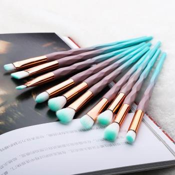 FLD Diamond-Handled 10-Piece Cosmetic Brush Kit