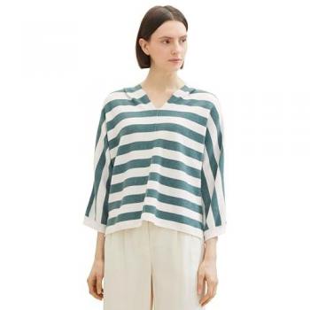 Tom Tailor Felpa verde con maniche lunghe Donna L