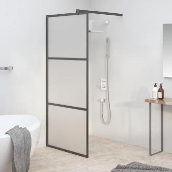 Paroi de douche 80x195 cm en Verre ESG Noir dépoli