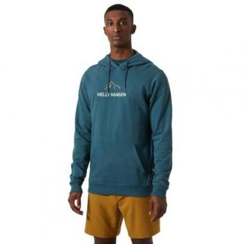 Sudadera con Capucha Helly Hansen F2F Verde Azulado – Modelo Cotton, Talla S