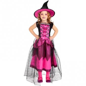 Disfraz de Bruja Glamour Rosa para niña