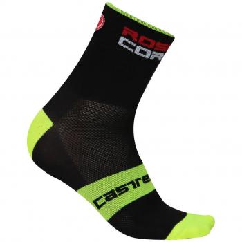 Calcetines Castelli Rossocorsa 9 Negro-Amarillo Fluorescente 2018