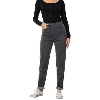 Sally Longue Taille Jean Mom Stretch – Grey UNA