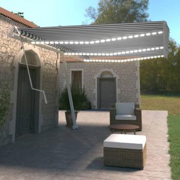 Balcon, patio, jardin : auvent automatique LED VidaXL 600×350 cm, bleu/white