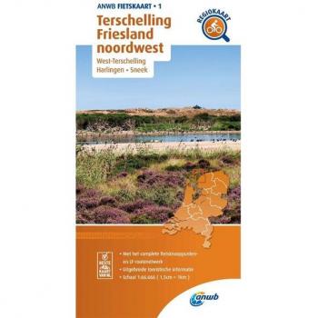 ANWB Regiokaart Terschelling en Friesland Noordwest